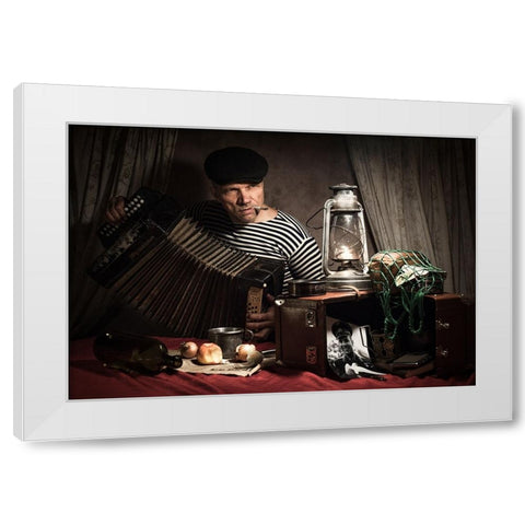 12.04.1961 White Modern Wood Framed Art Print by Cherkasov, Viktor