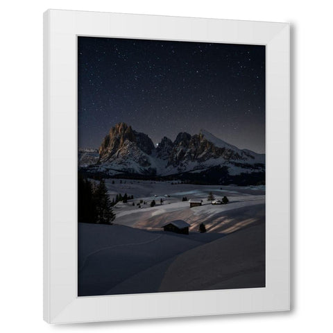 Night Under The Stars White Modern Wood Framed Art Print by Zappia, Andrea