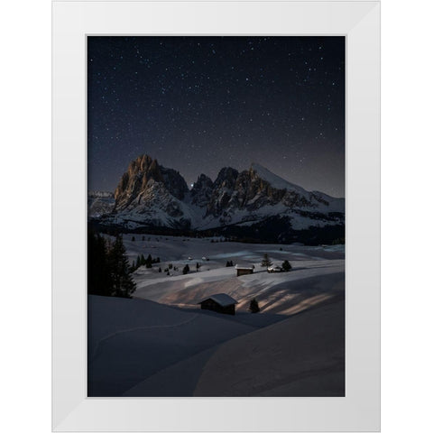 Night Under The Stars White Modern Wood Framed Art Print by Zappia, Andrea
