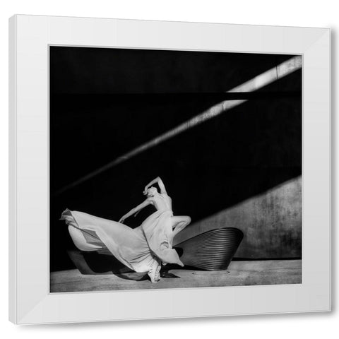Dancing With The Light White Modern Wood Framed Art Print by Pansky, Rachel
