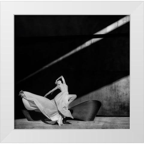 Dancing With The Light White Modern Wood Framed Art Print by Pansky, Rachel