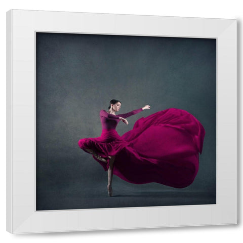 The Girl A Dance White Modern Wood Framed Art Print by Hasheminasab, Moein