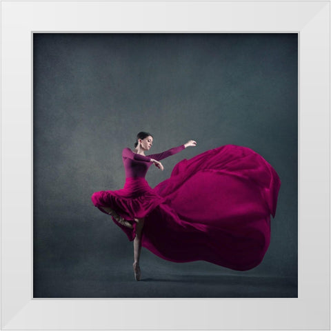 The Girl A Dance White Modern Wood Framed Art Print by Hasheminasab, Moein