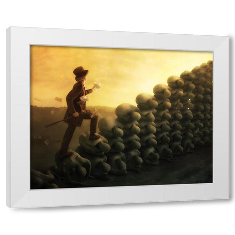 The System White Modern Wood Framed Art Print by Kiciak, Christophe