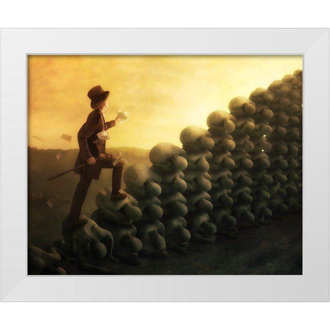 The System White Modern Wood Framed Art Print by Kiciak, Christophe