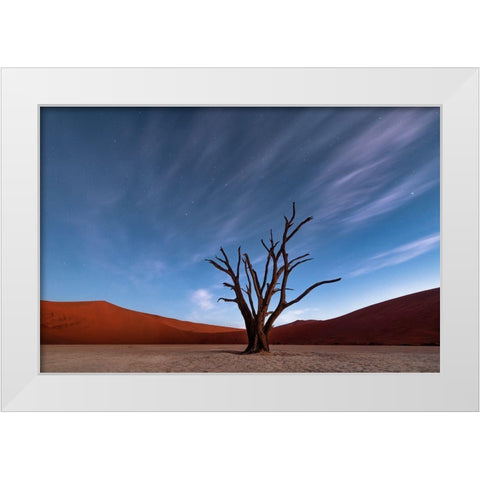 Deadvlei At Dusk White Modern Wood Framed Art Print by Ruoppolo, Luigi