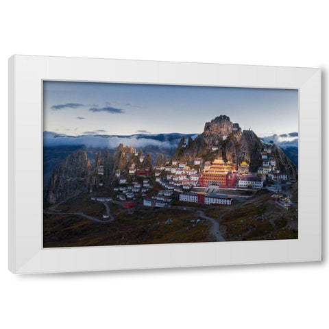 Triten Norbutse White Modern Wood Framed Art Print by Simoon