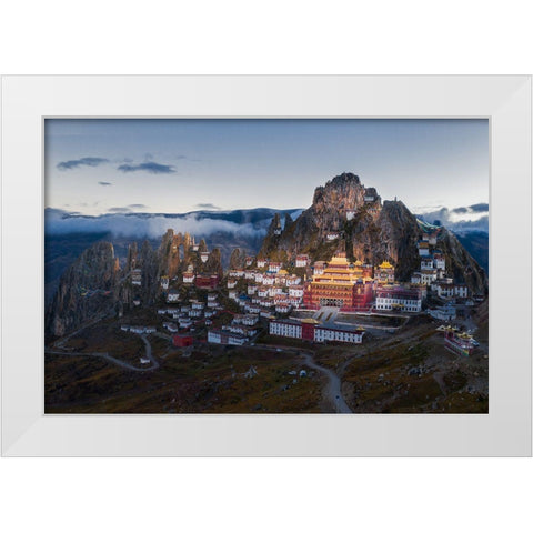 Triten Norbutse White Modern Wood Framed Art Print by Simoon