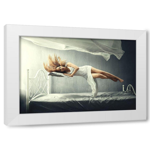Sleeping Beauty White Modern Wood Framed Art Print by Kisworo, Sebastian