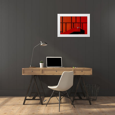 Fashion Geometry White Modern Wood Framed Art Print by Bolgov, Ruslan