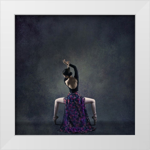 The Girl A Dance White Modern Wood Framed Art Print by Hasheminasab, Moein