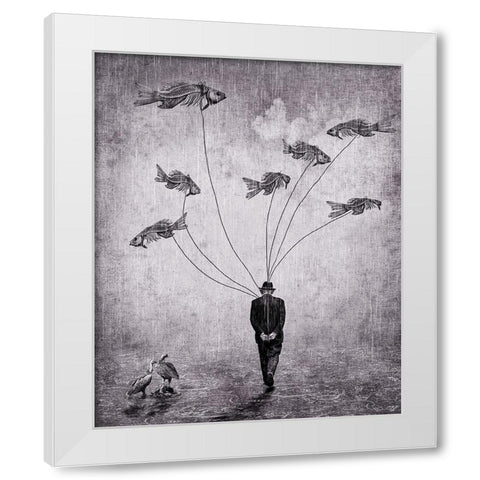 Land Of The Flying Dead White Modern Wood Framed Art Print by Mohanraj, Arun