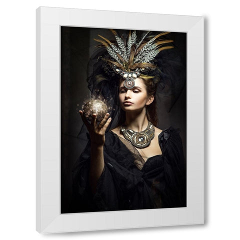 The Sorceress White Modern Wood Framed Art Print by Siegart