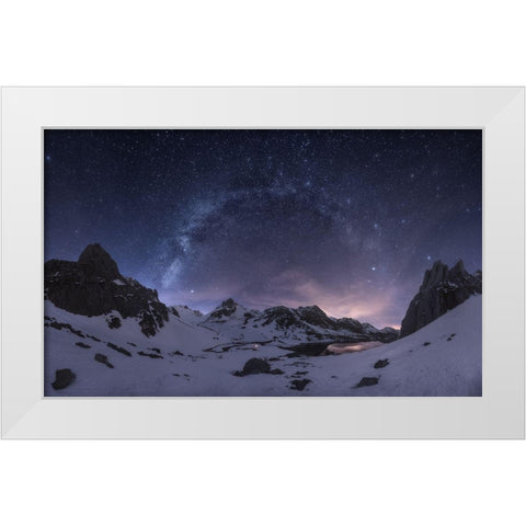 Via De Invierno White Modern Wood Framed Art Print by Gonzalez, Carlos