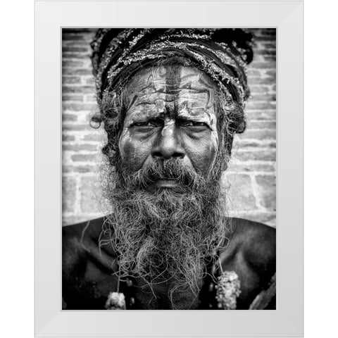Sadhu_Dsc9091-Baw White Modern Wood Framed Art Print by Molina, Elena