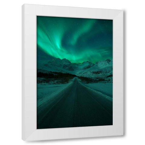 La Dama De La Carretera White Modern Wood Framed Art Print by Gonzalez, Carlos