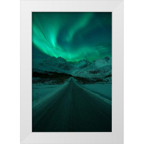 La Dama De La Carretera White Modern Wood Framed Art Print by Gonzalez, Carlos