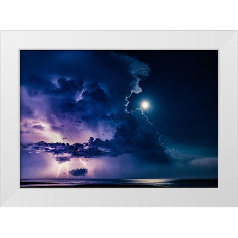 Thundercloud Invasion White Modern Wood Framed Art Print by Yamashita, Takafumi