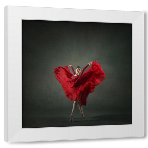 The Girl A Dance White Modern Wood Framed Art Print by Hasheminasab, Moein