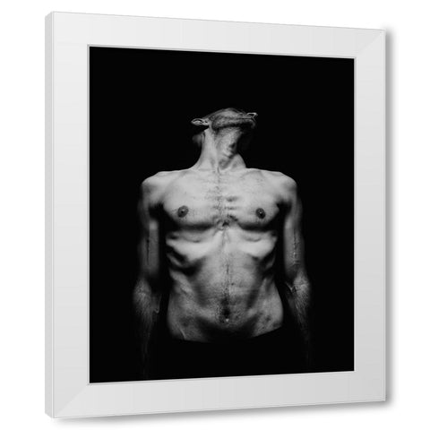 Body Consternation White Modern Wood Framed Art Print by Haghi, Babak