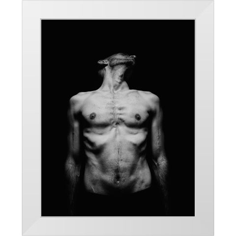 Body Consternation White Modern Wood Framed Art Print by Haghi, Babak