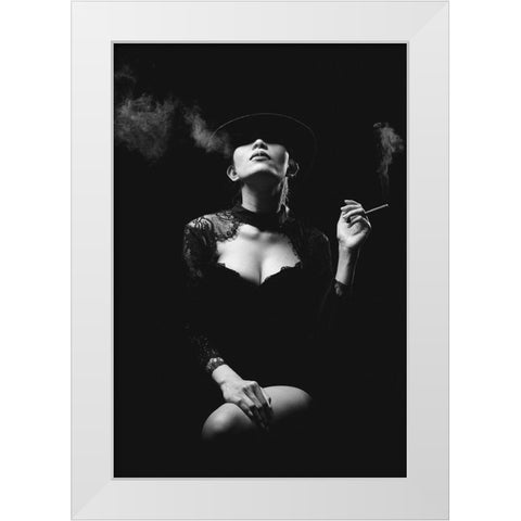 Sexy Lady 2 White Modern Wood Framed Art Print by Kisworo, Sebastian