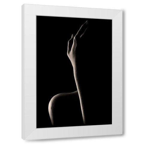 Bodyscape: You CanT See My Face White Modern Wood Framed Art Print by Sungkono, Heru