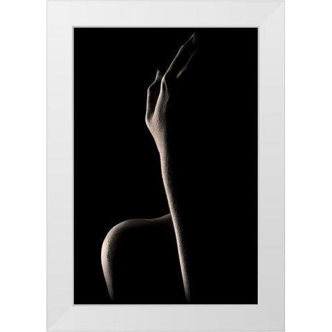 Bodyscape: You CanT See My Face White Modern Wood Framed Art Print by Sungkono, Heru