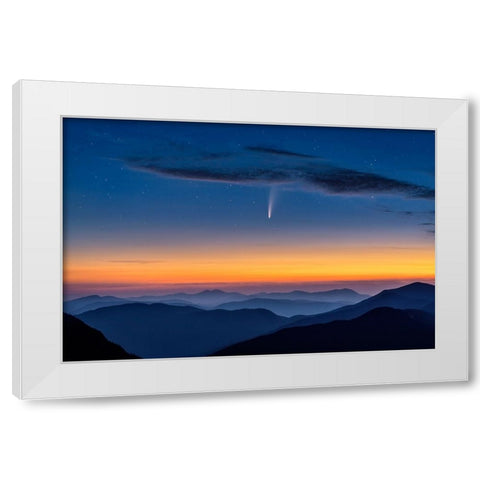 Comet Neowise White Modern Wood Framed Art Print by Zhu, Hua