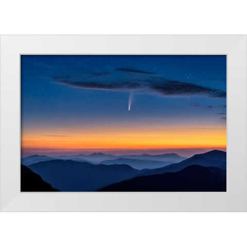 Comet Neowise White Modern Wood Framed Art Print by Zhu, Hua