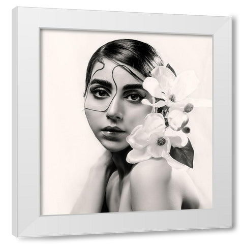U†Oau…U‡OsuŒU… White Modern Wood Framed Art Print by Abbasi, Samia