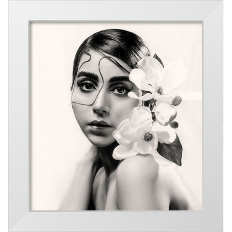 U†Oau…U‡OsuŒU… White Modern Wood Framed Art Print by Abbasi, Samia
