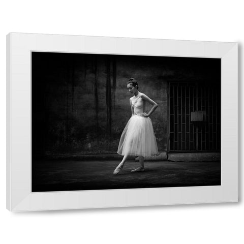 The Girl White Modern Wood Framed Art Print by Z, Bingo