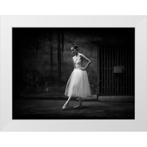 The Girl White Modern Wood Framed Art Print by Z, Bingo