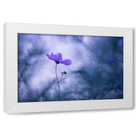 Blue Dream White Modern Wood Framed Art Print by Hullot Scalvenzi, Benjamine