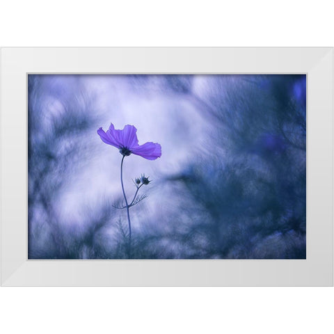 Blue Dream White Modern Wood Framed Art Print by Hullot Scalvenzi, Benjamine