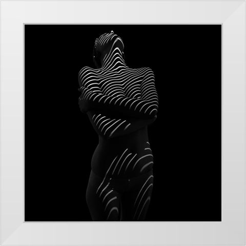 Untitled White Modern Wood Framed Art Print by Cloud, Mountain