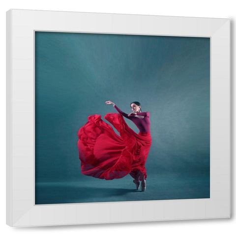 The Girl A Dance White Modern Wood Framed Art Print by Hasheminasab, Moein
