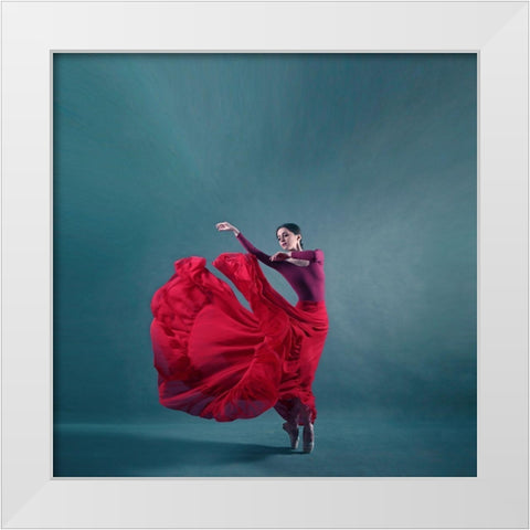 The Girl A Dance White Modern Wood Framed Art Print by Hasheminasab, Moein