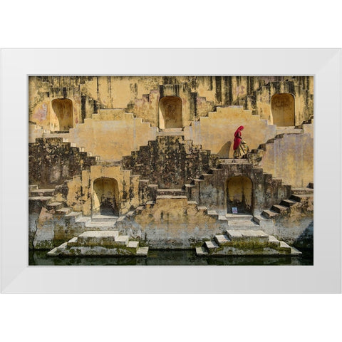 Panna Meena Ka Kund White Modern Wood Framed Art Print by Masrie, Muslianshah
