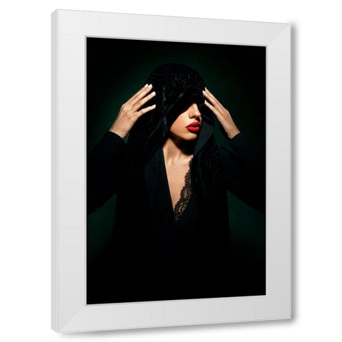 Covert II White Modern Wood Framed Art Print by Niksefat Zendehdel, Akram