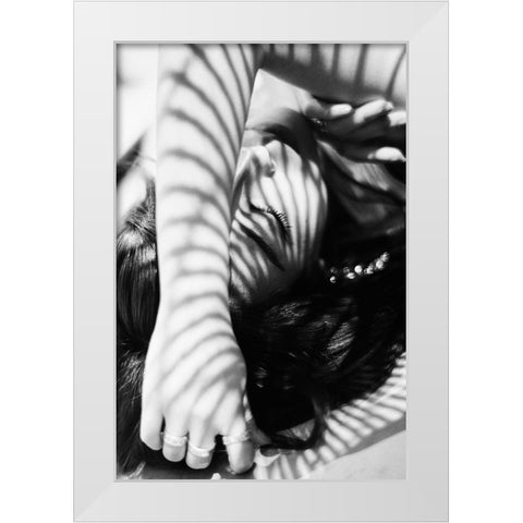 Hase White Modern Wood Framed Art Print by Washimi, Masatoshi