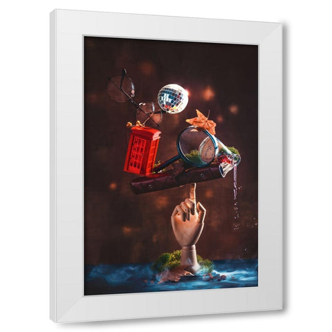 Selfie White Modern Wood Framed Art Print by Belenko, Dina