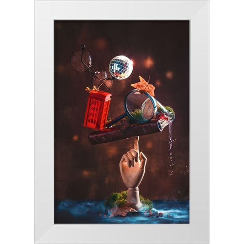 Selfie White Modern Wood Framed Art Print by Belenko, Dina