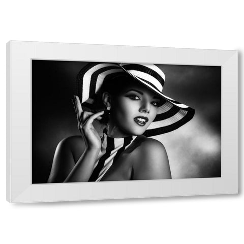 Blackandwhite White Modern Wood Framed Art Print by Tambe, Peppe