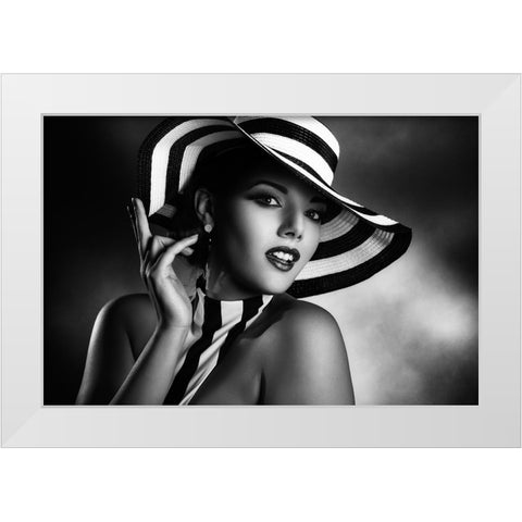 Blackandwhite White Modern Wood Framed Art Print by Tambe, Peppe