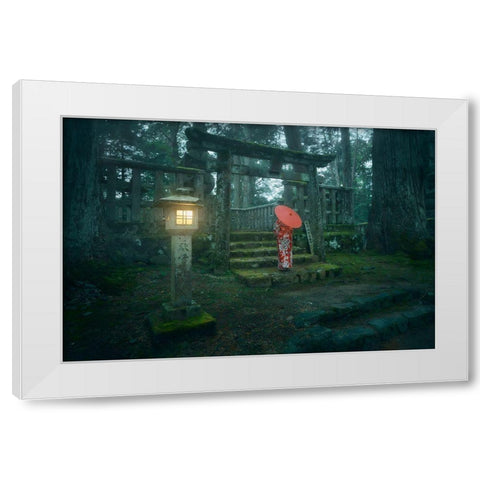 Okunoin Cemetery White Modern Wood Framed Art Print by De La, Javier