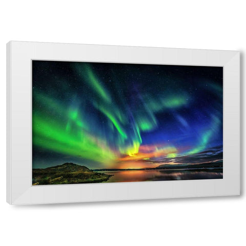 Natures Pyrotechnics White Modern Wood Framed Art Print by C. Sink, Jeffrey