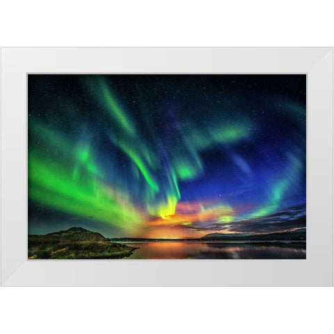 Natures Pyrotechnics White Modern Wood Framed Art Print by C. Sink, Jeffrey