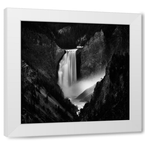 Falling Rivers White Modern Wood Framed Art Print by Depaepe, Yvette
